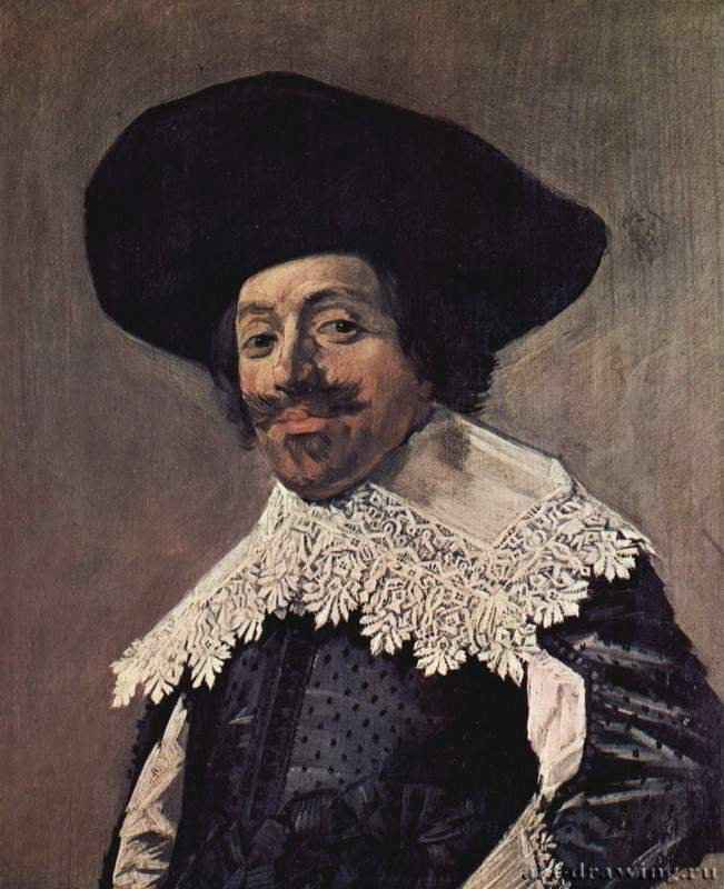 Портрет мужчины в кружевном воротнике. 1635 * - 24,5 x 19,5 смДеревоБароккоНидерланды (Голландия)Гаага. Маурицхейс