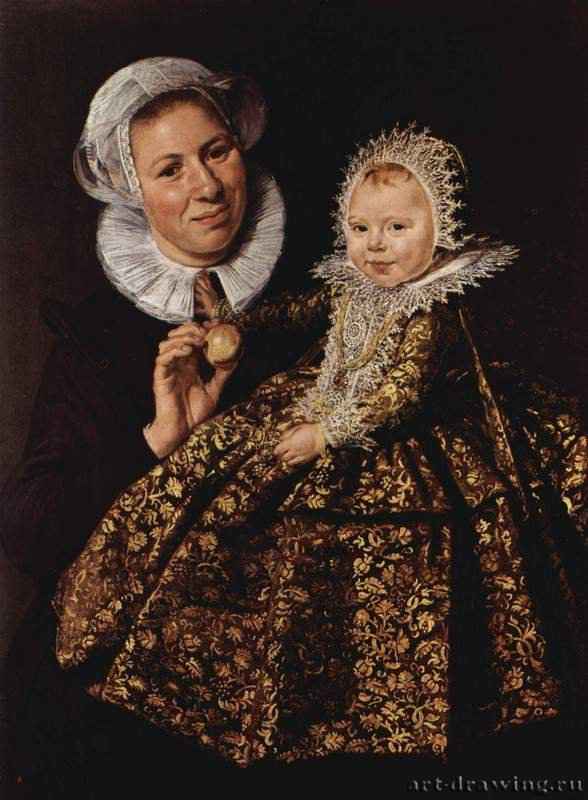 Халс Франс: Кормилица с ребенком. 1620 -  86 x 65 см Холст Барокко Нидерланды (Голландия) Берлин. Государственные музеи