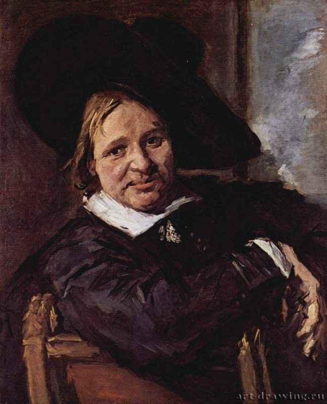 Портрет сидящего мужчины в шляпе, одетой набекрень, правой рукой опирающегося о спинку стула. 1665 - 79,5 x 66,5 смХолст, маслоБароккоНидерланды (Голландия)Кассель. Картинная галерея