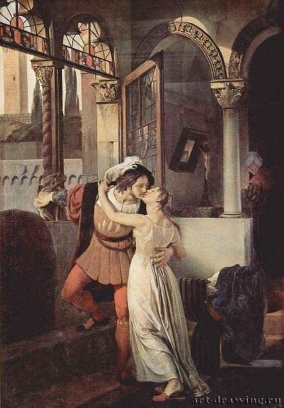 Ромео и Джульетта. 1823 - 291 x 202 смХолст, маслоРомантизмИталияТремеццо. Вилла Карлотта