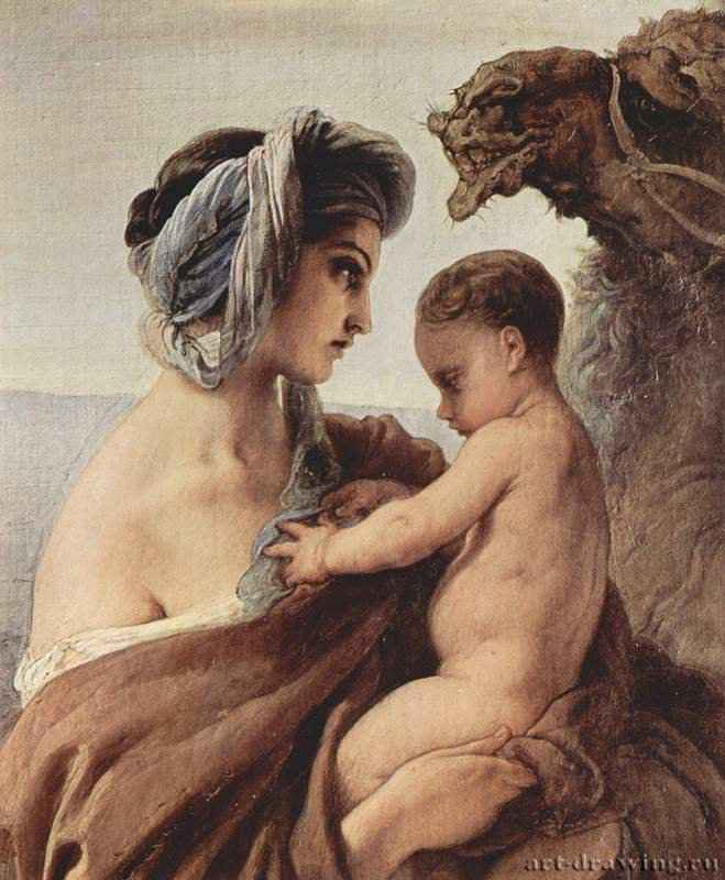 Встреча Иакова и Исава. Фрагмент. 1844 - Холст, маслоРомантизмИталияБрешиа. Пинакотека Тозьо Мартиненьо