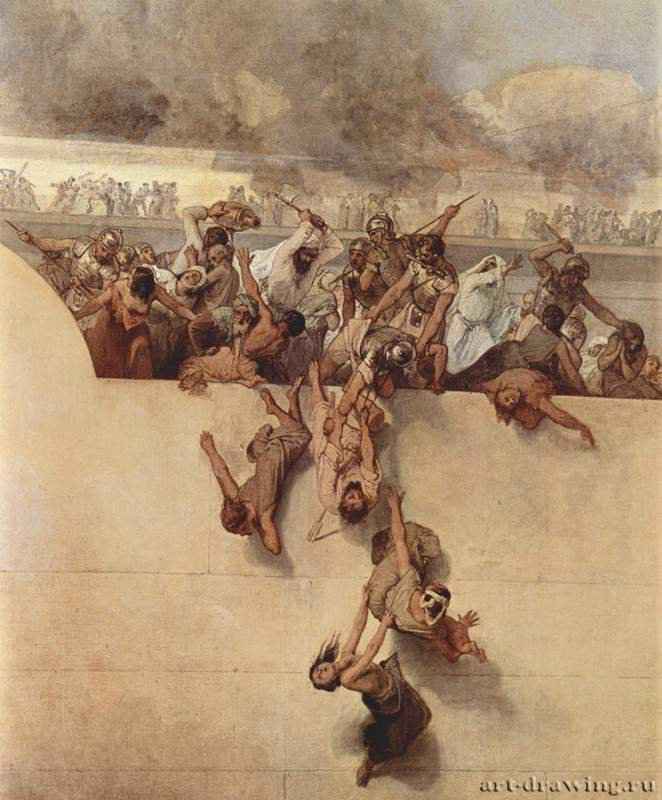 Разрушение Иерусалимского храма. Фрагмент. 1867 - Холст, маслоРомантизмИталияВенеция. Галерея современного искусства