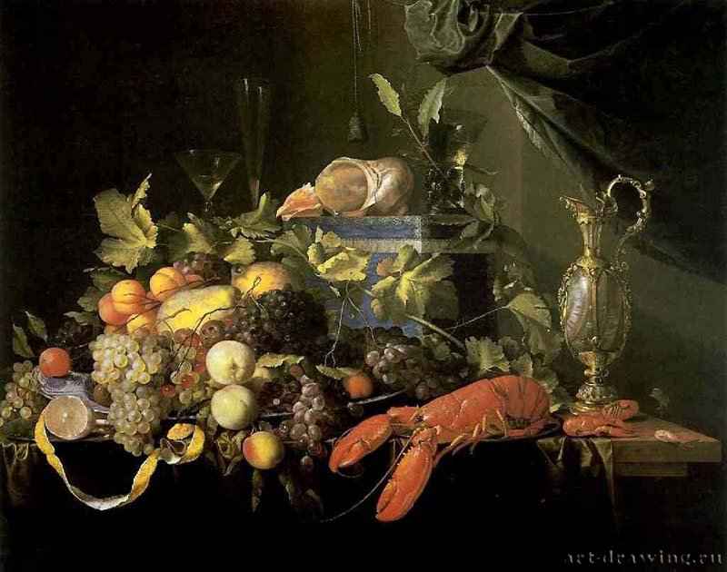 Натюрморт с фруктами и омарами. 1648 - 1649 - 95 х 120 Холст; масло Берлин Государственные музеи Германия