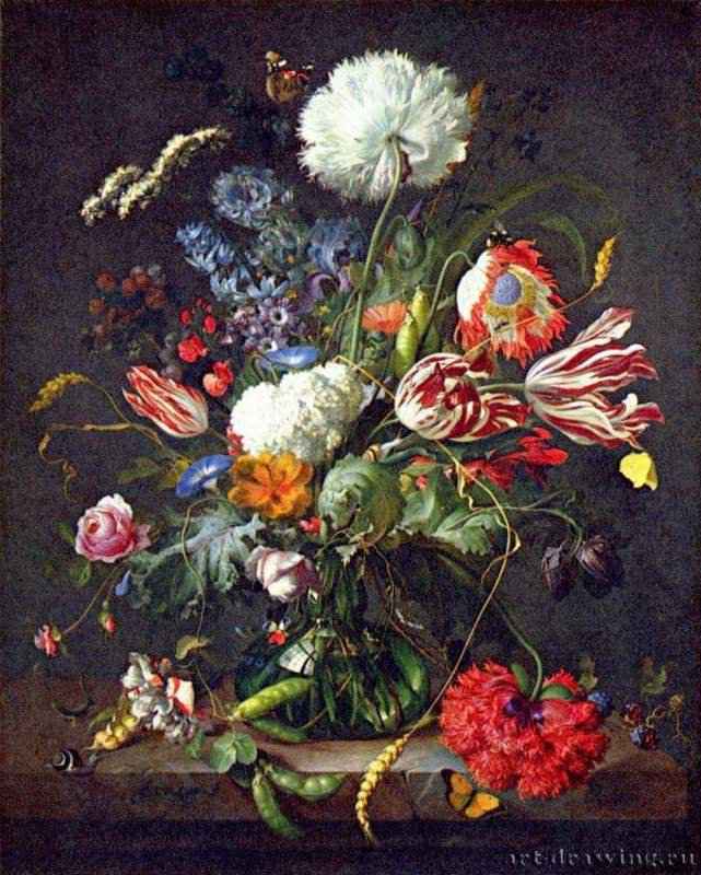 Ваза с цветами. 1645 * - 69,6 x 56,5 смХолст, маслоБароккоНидерланды (Голландия)Вашингтон. Национальная картинная галерея