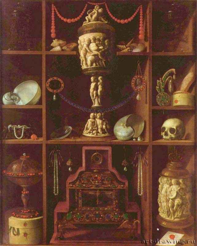 Шкаф с сокровищами. 1666 - 114,5 x 93,3 смХолст, маслоБароккоГерманияГамбург. Кунстхалле