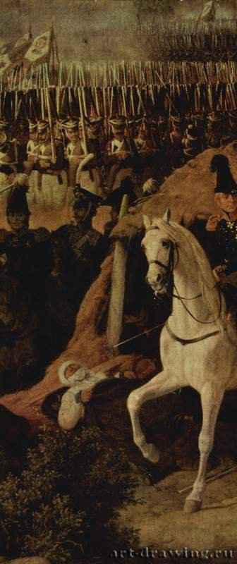 Бородинская битва. Фрагмент. 1843 - Холст, маслоРомантизмГерманияСанкт-Петербург. Государственный Эрмитаж