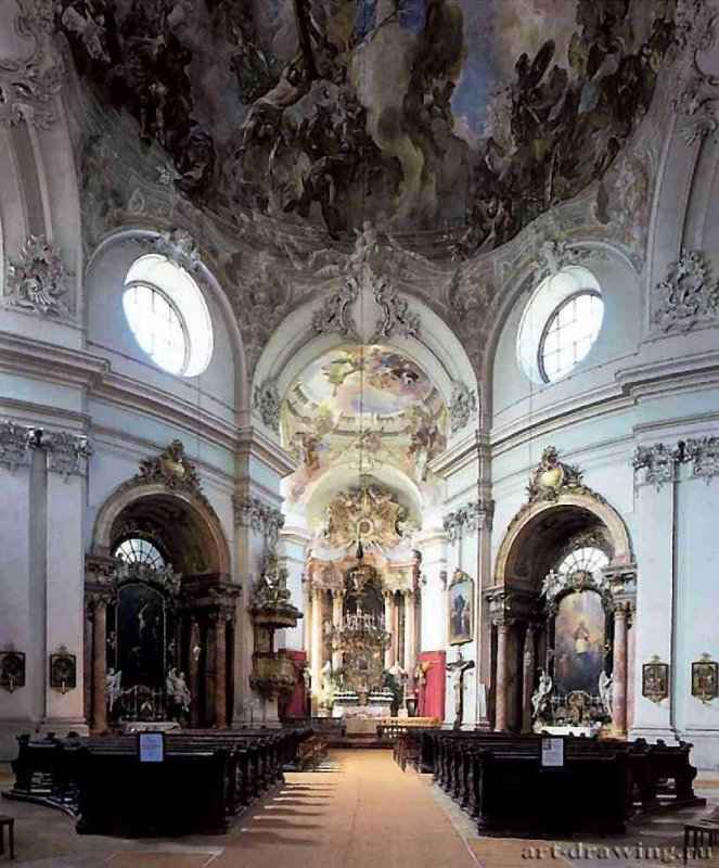 Хильдебрандт, Иоганн Лукас фон: Церковь ордена пиаритов. Интерьер.