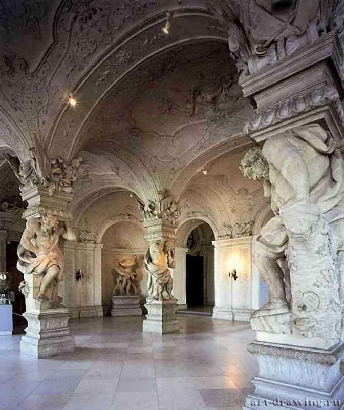 Верхний Бельведер. Входной зал. 1721 - 1723 - Вена. Австрия.