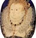 Портрет английской королевы Елизаветы I. 1590 * - 6,3 x 4,8 смАкварель, пергамент, картонВозрождениеВеликобританияЛондон. Музей Виктории и АльбертаМиниатюра, стиль елизаветинской эпохи