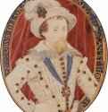 Портрет английского короля Иакова I. 1603-1609 - 5,4 x 4,1 смАкварель, пергамент, картонВозрождениеВеликобританияЛондон. Музей Виктории и АльбертаМиниатюра, стиль елизаветинской эпохи