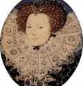 Портрет неизвестной дамы. 1585-1590 * - 4,5 x 3,8 смАкварель, пергамент, картонВозрождениеВеликобританияЛондон. Музей Виктории и АльбертаМиниатюра, стиль елизаветинской эпохи
