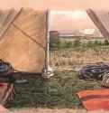 Интерьер палатки, 1861 г. - Акварель, карандаш; 20,1 x 25,4 см. Оттава. Национальная галерея Канады. Канада.