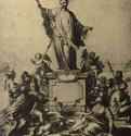 Эскиз статуи святого Франциска Ксаверия на Карловом мосту в Праге. 1709 - 328 х 263 мм. Перо бистром, отмывка, на бумаге. Будапешт. Музей изящных искусств. Чехия.