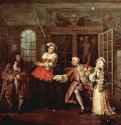Цикл картин "Модный брак". Визит к знахарю. 1743-1745 * - 68,5 x 89 смХолст, маслоРококоВеликобританияЛондон. Национальная галерея
