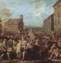 Выступление войск в Финчли, или Гвардейцы выступают в Шотландию в 1745 году. 1749-1750 * - 101,5 x 133,3 смХолст, маслоРококоВеликобританияЛондон. Детский фонд Томаса Корама