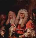 Суд. 1758 * - 14,5 x 18 смХолст, маслоРококоВеликобританияКембридж (Великобритания). Музей ФицуильямСлева направо: граф Генри Батхёрст, Уильям Нол, Эдвард Клайв