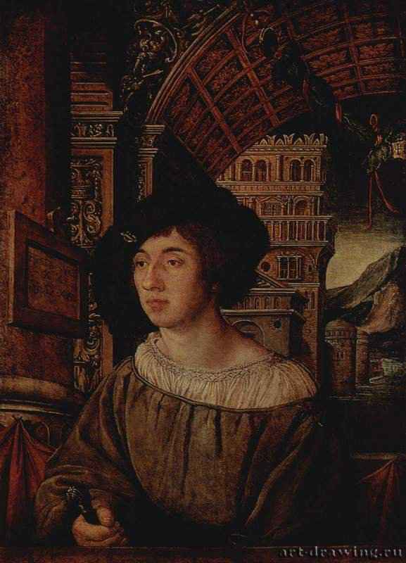 Портрет молодого человека. 1518 - 44 x 32,5 смДерево, темпераВозрождениеГермания и ШвейцарияСанкт-Петербург. Государственный Эрмитаж