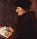 Портрет Эразма Роттердамского за пультом. 1523 - 43 x 33 смДерево, темпераВозрождениеГермания и ВеликобританияПариж. Лувр