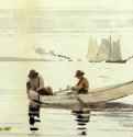 Мальчики рыбачат в глостерской гавани, 1880 г. - Акварель; 23,5 x 34,92 см. Частное собрание. США.