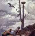 Гнездо скоп, 1902 г. - Акварель. Уильямстаун (Массачусеттс). Институт Стерлинга и Френсин Кларк. США.