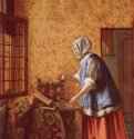 Женщина, взвешивающая золото. 1664 * - 61 x 53 смХолст, маслоБароккоНидерланды (Голландия)Берлин. Государственные музеи