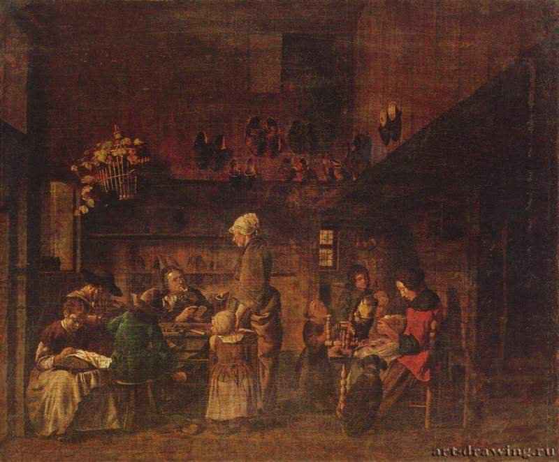Мастерская сапожника. 1712 - 50 x 60 смХолст, маслоРококоНидерланды (Фландрия)Вена. Художественно-исторический музей