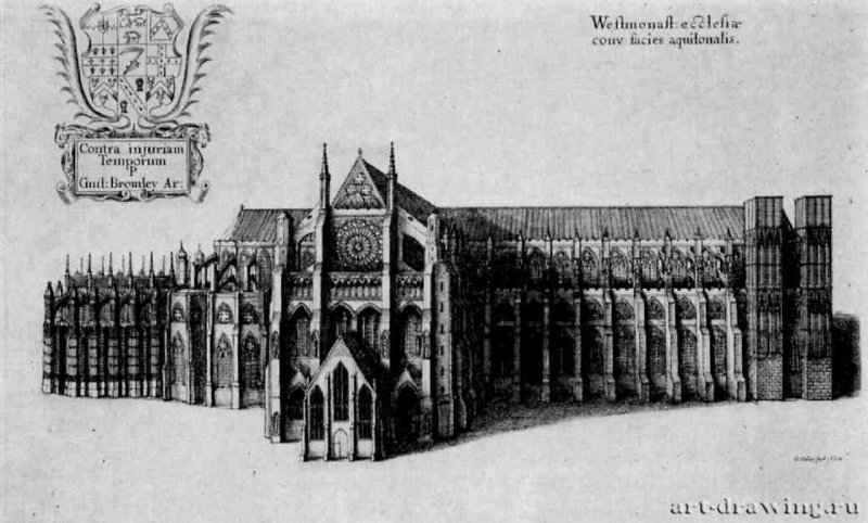Лондон, Вестминстерское аббатство. 1654 - 195 х 328 мм. Офорт и гравюра сухой иглой. Берлин. Гравюрный кабинет. Чехия.