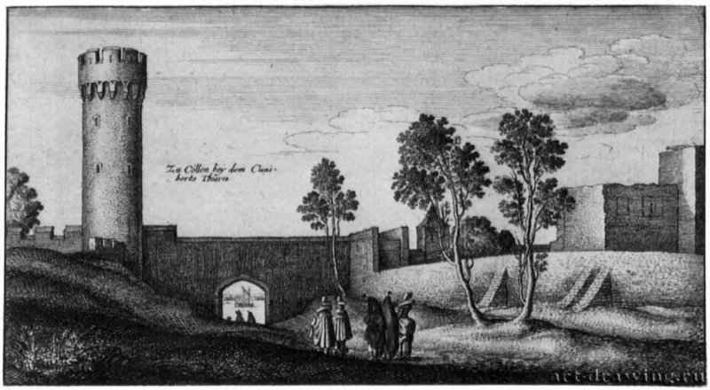Кёльн, у Башенки 1643 - 92 х 170 мм. Офорт и гравюра сухой иглой. Кёльн. Собрание Гюнтера Лейстена. Чехия.