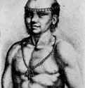 Портрет индейца из Вирджинии. 1645 - 100 х 76 мм. Офорт. Берлин. Гравюрный кабинет. Чехия.