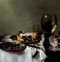 Завтрак с ежевичным пирогом. 1645 - 54 х 82 Дерево, масло Дрезден Картинная галерея Голландия