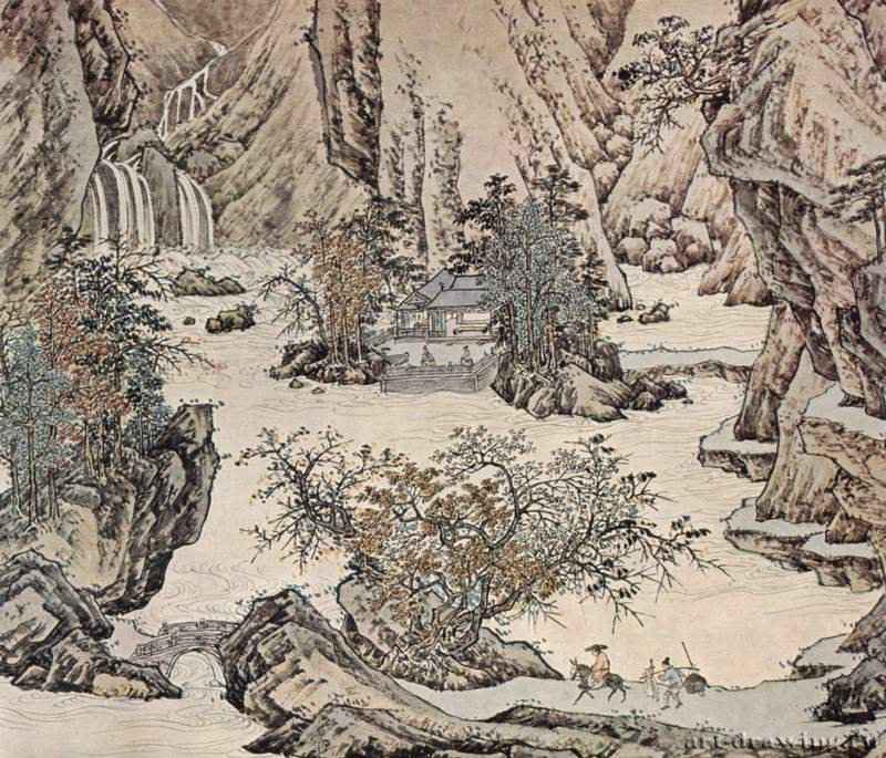 Пейзаж. Подражание Ли Дану. 1530-1550 - 25,4 см (ширина) смБумага, тушь, краскиКитайВашингтон. Галерея искусства Фрир