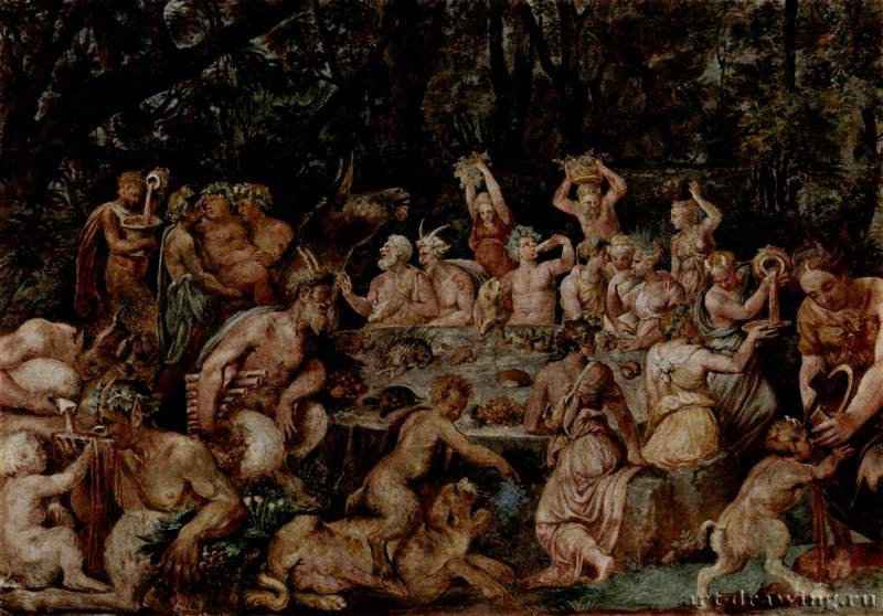 Вакханалия. Фрагмент. 1551 - ФрескаМаньеризмИталияРим. Вилла Джулия