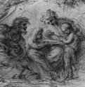 Святое семейство. 1660 - 170 х 248 мм. Сангина на бумаге. Париж. Школа изящных искусств, личные коллекции. Италия.