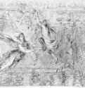 Ангел и душа. Первая половина 17 века - 225 х 324 мм. Черный и красный мел на белой бумаге. Париж. Лувр, Кабинет рисунков. Италия.