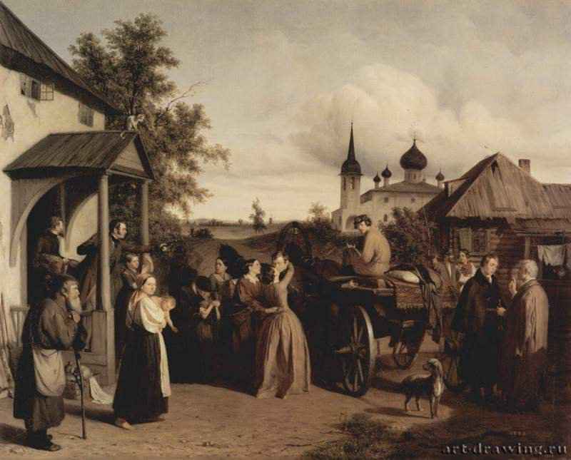 Прощание. 1850 - 68 x 86,5 смХолст, маслоРеализмРоссияСанкт-Петербург. Государственный Русский музей