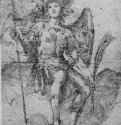 Архангел Михаил. 1622-1623 - 693 х 466 мм. Черный мел, на белой бумаге. Флоренция. Уффици, Кабинет рисунков и гравюр. Италия. 