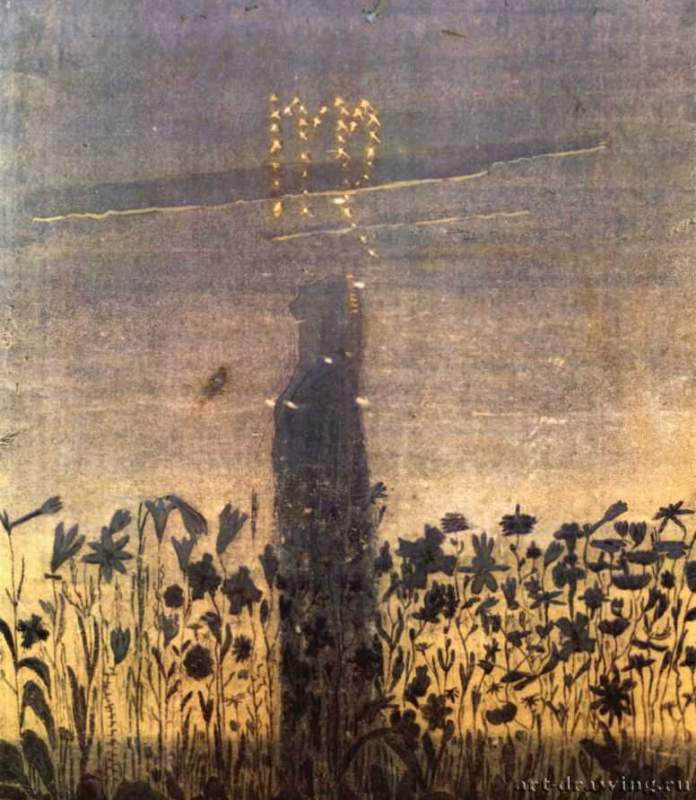Из цикла "Знаки Зодиака". Дева, 1907 г. - Бумага, темпера; 36,1 х 31,6 см. Галерея М. К. Чюрлёниса. Каунас. Россия.