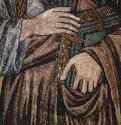 Мозаика кафедрального собора в Пизе: Христос на престоле с Марией и Иоанном. Деталь: Иоанн. 1301-1302 - МозаикаГотикаИталияПиза. Кафедральный соборТолько мозичная фигура Иоанна принадлежит Чимабуэ