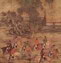 Восемь всадников весной. 10 век - 102 см (ширина) смШёлк, тушь, краскиКитайТайвань. Дворцовое собраниеСвиток