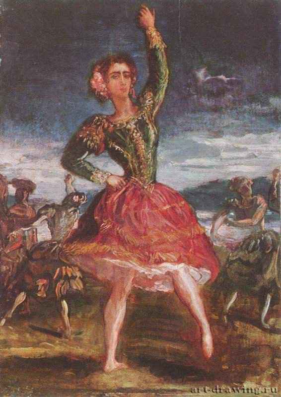 Ля Петра Камара (Испанский танец). 1852 - 32,3 x 23,4 смХолст, маслоРомантизм, неоклассицизмФранцияБудапешт. Венгерский музей изобразительных искусств