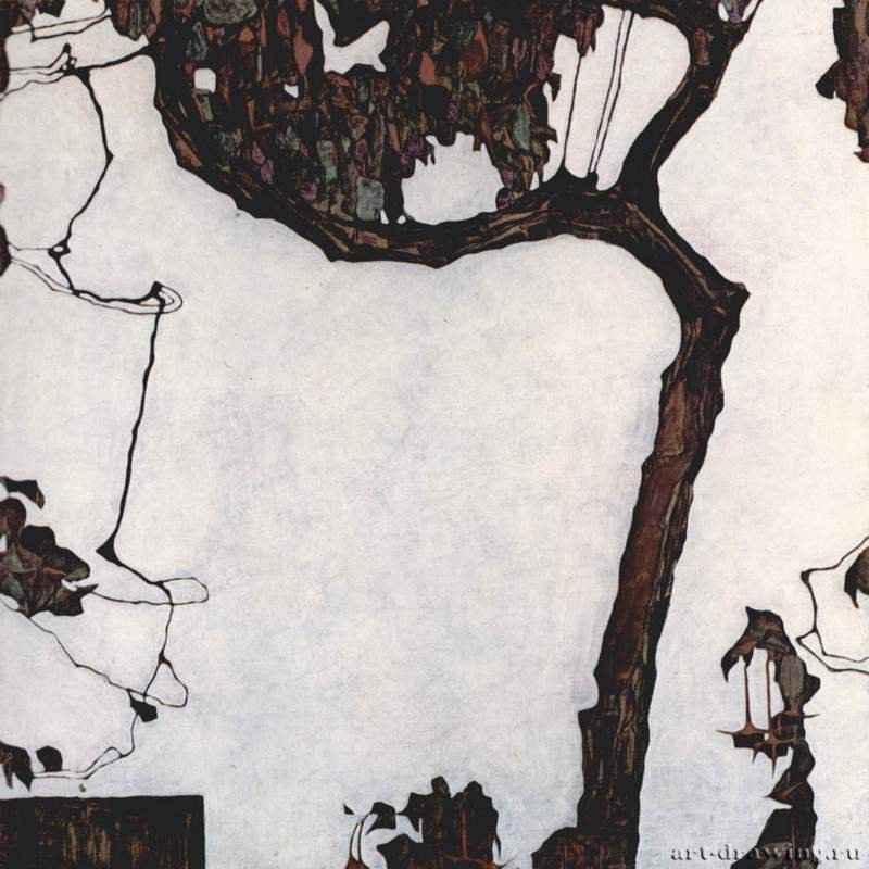 Сливовое дерево. 1909-1910 - 57 x 50 смХолст, маслоЭкспрессионизмАвстрияДармштадт. Музей земли Гессен