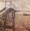 Мост 1913 - 89,7 x 90,5 смХолст, маслоЭкспрессионизмАвстрияНью-Йорк. Частное собрание