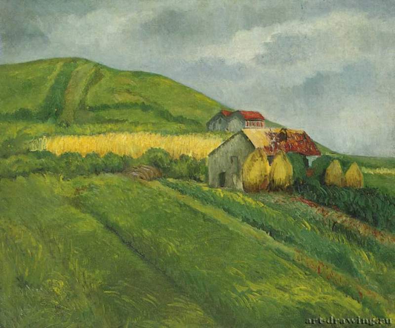Поля. Юг Франции, 1913 г. - Картон, масло; 46 х 54,5 см. Собрание семьи художника. Россия.