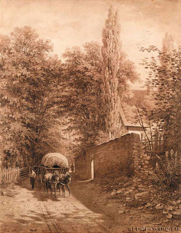 Домик в лесу (Пейзаж с фургоном). 1863