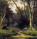 Лесной пейзаж с цаплями. 1870 - 79 х 112