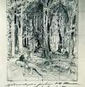 Лес с сидящей фигурой. 1880-е - 33,5 х 24,5