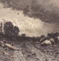 Летом в поле. Пастух со стадом. Первая половина 1860-х - 28,4 х 42,9