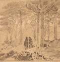 Двое в лесу. Конец 1880-х - начало 1890-х - 9,8 х 14,7