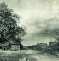 Деревня. 1874 - 55,4 х 90,3 Бумага, граф. карандаш, белила