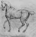 Гарцующая лошадь, 1818 - 1819 - 185 х 195 мм. Перо коричневым тоном, на бумаге. Любек. Музей искусства и истории культуры.
